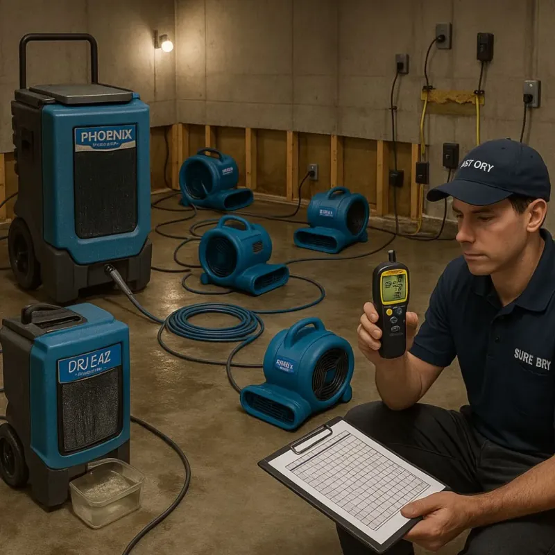 Structural Drying and Dehumidification process in Halifax, MA